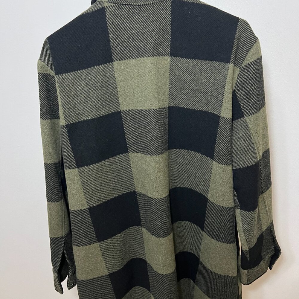 BB Dakota by Steve Madden Womens Eldridge Long Plaid Flannel Jacket Sage L - Picture 3 of 3